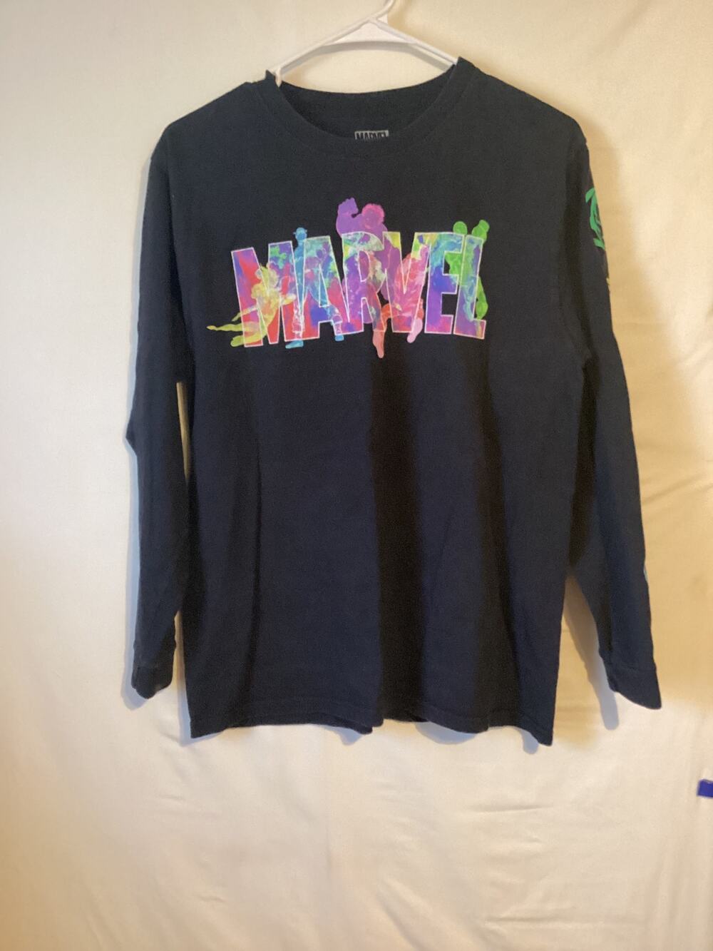 2321 Marvel Mens Super Hero Characters Graphic Long Sleeve Tshirt Medium Black